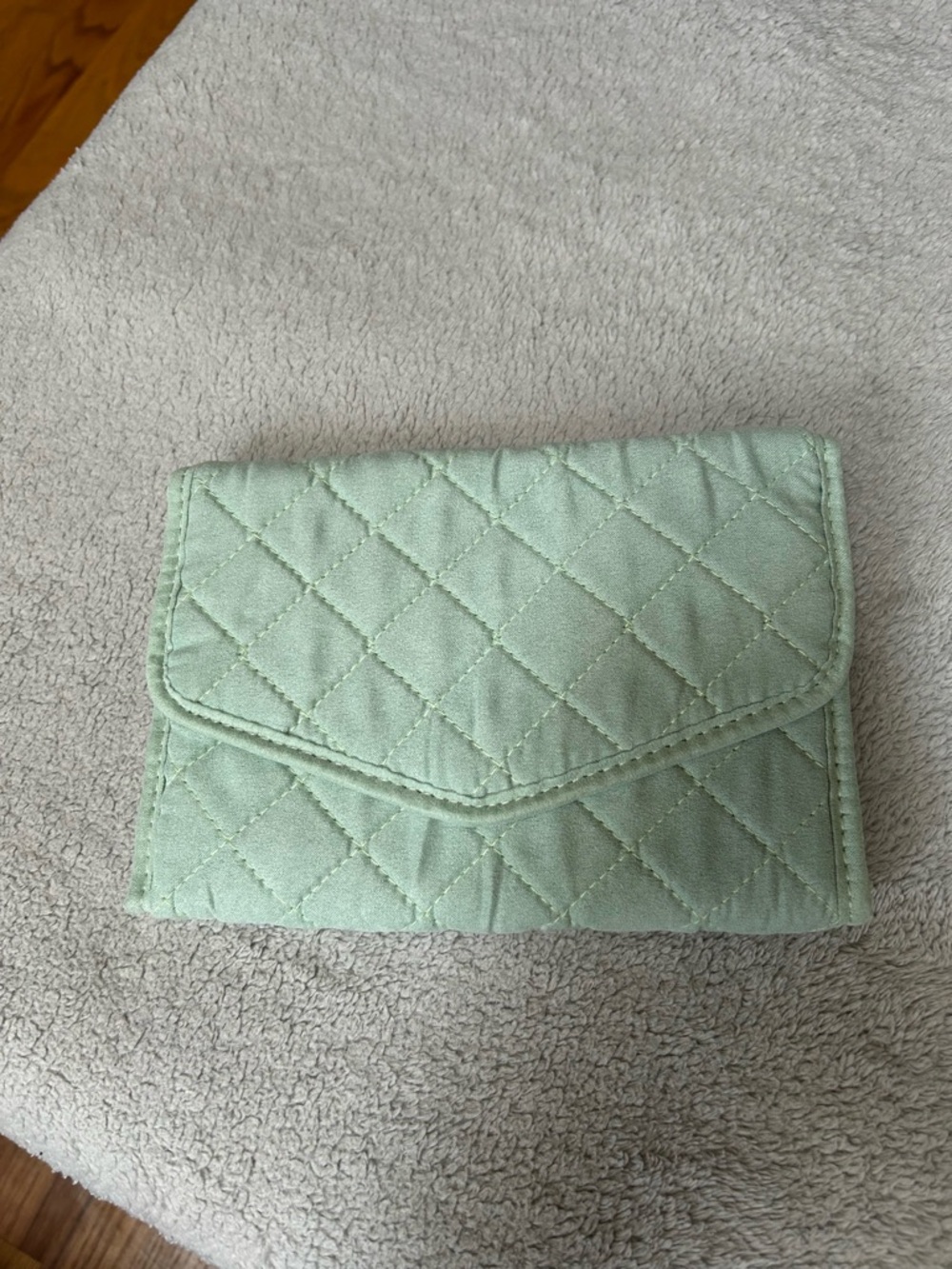 Quilted Mint Green Women's Jewelry travel bag